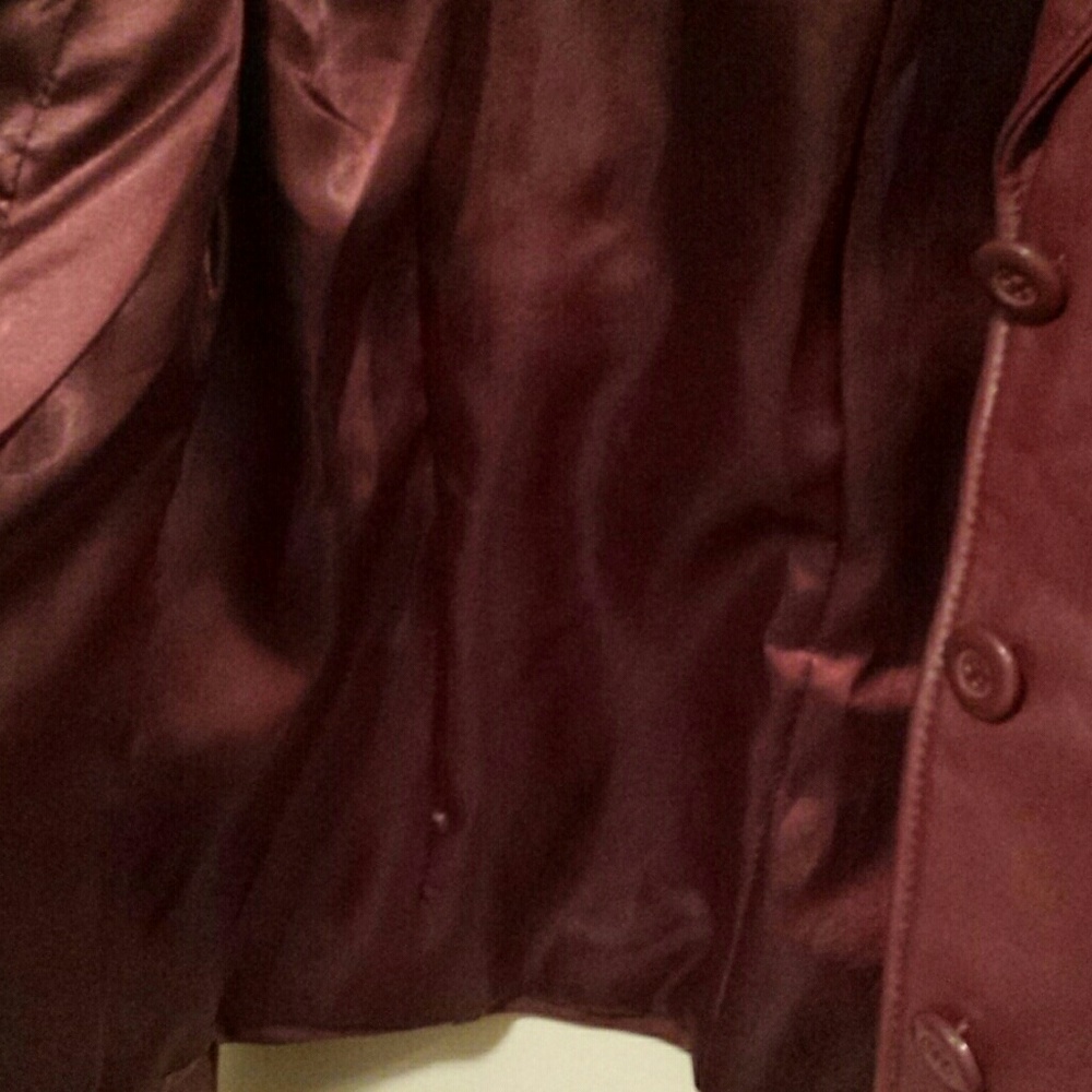 Real leather Burgundy Jacket - Picture 5 of 8